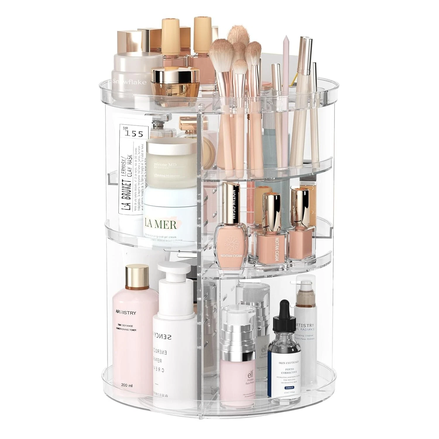 360 Rotating Makeup Organizer DIY Adjustable Bathroom Perfume Organizer - Clear