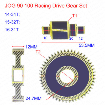 Racing Final Drive Gear 14T 15T 16T JOG 90 100 1P40QMB 1P50QMG