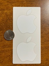 NEW White Apple Logo Sticker Decal - Genuine OEM - Includes 2 Stickers - Medium
