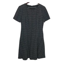 Ann Taylor Knit Fit and Flare Black Speckle Tweed Size 8 Dress