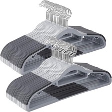 Plastic Clothes Hangers 50 Pack, Slim Space Saving Hangers with Anti-Slip Gri...