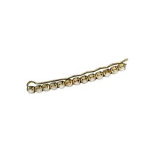 VINTAGE Pearlescent Hair Bobby Pin white, gold tone