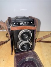 Argus Argoflex Camera 75mm f/4.5 Lens Leather Case Untested Made in USA Vintage
