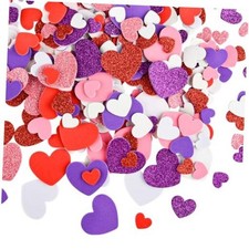 350 Pcs Foam Heart Stickers Valentine's Day Mixed-red Pink White Purple