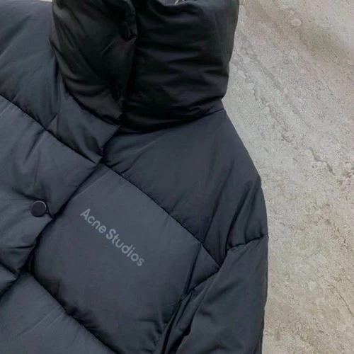 Unused Acne Studious Unisex Short Down Jacket Size L Black Length 77cm image 4