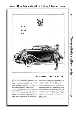 1934 V8 De Luxe Cabriolet Top Up - 11x17 Poster