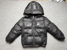 Nike Jacket Youth 6-7 Years Black Hooded Puffer Insulated Winter L074-023