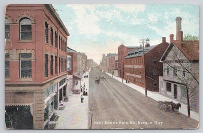 West End King St. Berlin, ONT. (Kitchener) Postcard c.1910 Simpson Co.