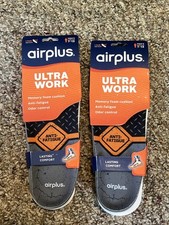 Lot Of 2 Airplus Ultra Work Memory Foam Insoles Men  s Size 7-13 For Work boots