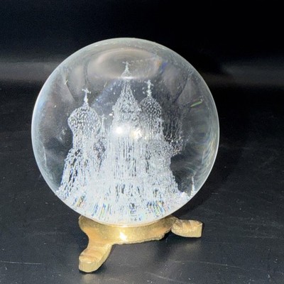 Laser Etched Crystal St. Basil Cathedral Moscow Russia Souvenir Paper Weight