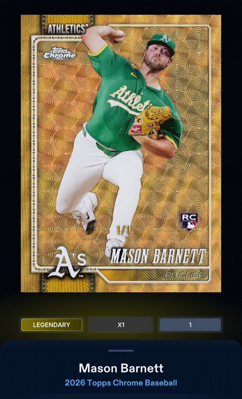 BUNT DIGITAL 2026 Topps Chrome MASON BARNETT #22 Superfractor 1/1 