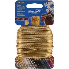 6 Pack - Needloft Novelty Craft Cord 20yd-Solid Gold - 550-55020