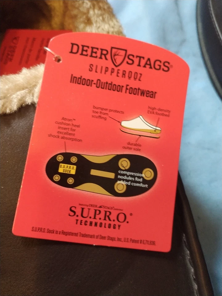 Мужские олени олени олени закрученный мокасин тапочки коричневый размер 13 Вт - Изображение 4 из 4