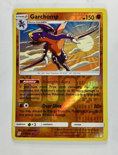 Garchomp 2019 Pokemon S&M Unified Minds Reverse Holo Rare #114/236 * Near Mint