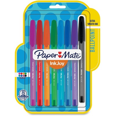 Paper Mate InkJoy 100ST Ballpoint Pens, Medium Point, Assorted Ink, 8 Pack