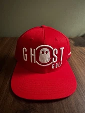 Ghost Golf Red Snapback Hat Adjustable Cap with Logo New Without Tags