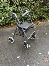 Aidapt VP178A Lightweight Rollator Mobility Walker with Seat and Basket Black UK