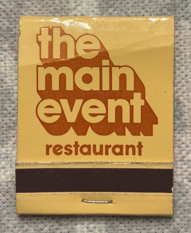 Vintage the main event restaurant Pontiac Stadium advertising matchbook