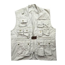 Outdoor Weste Gr. 50 L Angeln Trekking viele Taschen Beige vintage BW 61cm KW10