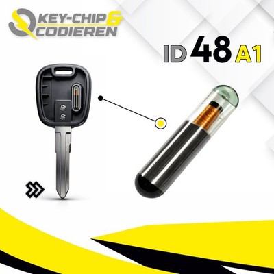   1x Wegfahrsperre Transponder Glas Chip ID48-A1 vorcodiert für VW Golf  
