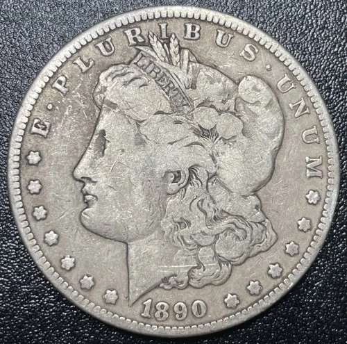 1890-CC Morgan Silver Dollar $1 VG Very Good Semi-Key Date