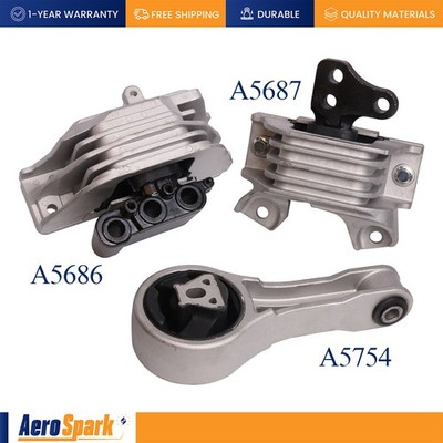 3 Motor & Torque Strut & Trans Mount for 2011-2020 Dodge Journey 2.4L Automatic