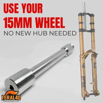 Fox 40 | 20x110 to 15x110 Fork Adapter RAW | PREMIUM KIT | Incl. 15mm Axle - Bild 1 von 4