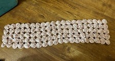 Vintage Handmade Yo-Yo Quilted Doily Table Ru...