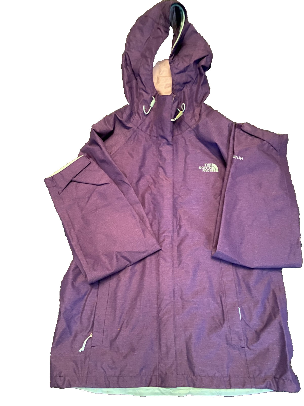 The North Face HyVent 2.5L Women's Medium Rain Jacket Hooded Purple Teal