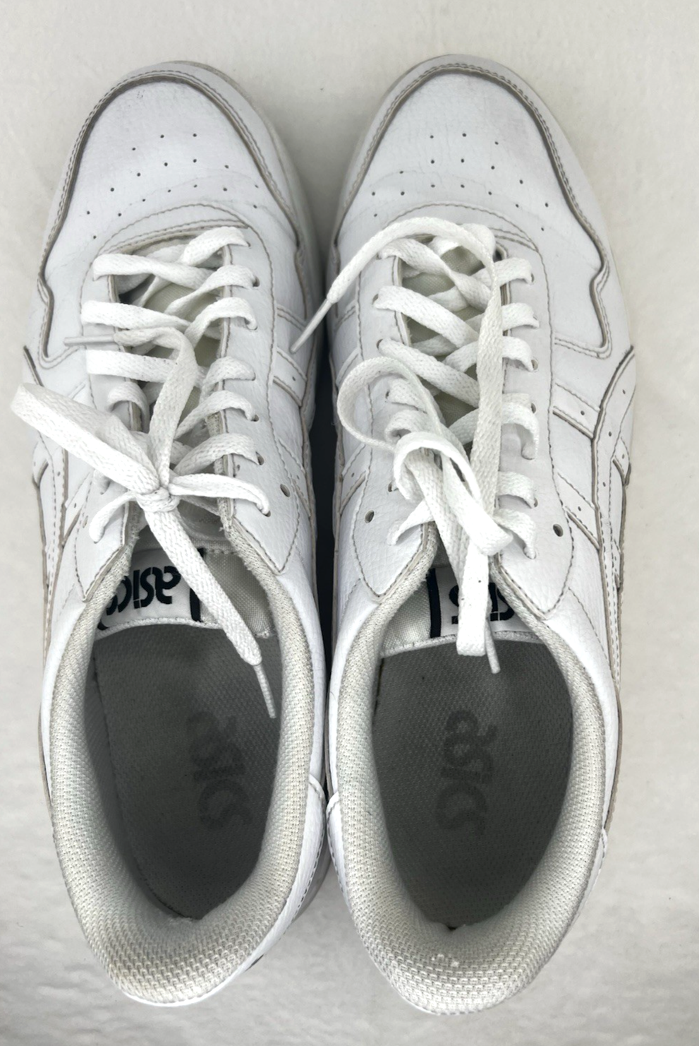 SAOLA Sneakers Asics bianche suola gomma traforata pelle sintetica tomaia uomo tg 11