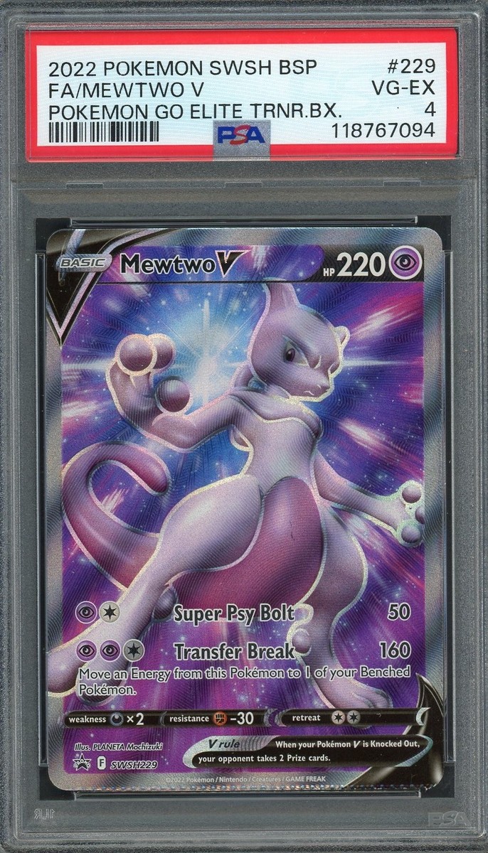 PSA 4 Mewtwo V (Crimp Error) Pokemon Go Promo #SWSH229 Holo