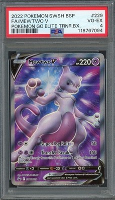 PSA 4 Mewtwo V (Crimp Error) Pokemon Go Promo #SWSH229 Holo