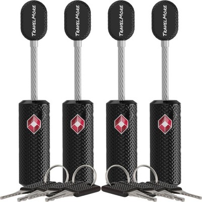 4er-Pack TSA-zugelassene Gepäckschlösser mit Schlüssel für Reisen | 4er-Pack, schwarz 