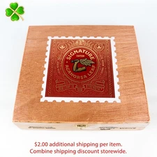 Aganorsa Leaf Signature Corona Gorda Corojo Wood Cigar Box 7.5" x 7.25" x 1.75"
