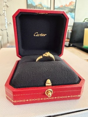 PANTHERE DE CARTIER RING SMALL MODEL SIZE 58 W/BOX  & CERT - 886BHL