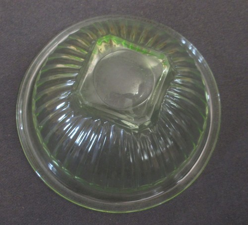 2 Hazel Atlas Footed Mixing Bowl Set Ribbed Panel Green Depression Glass - Picture 11 of 11