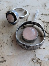 Schmuckset mit Rosenquarz 800 Silber Perli Anh&auml;nger & Kette (Kein 835, Kein 925)