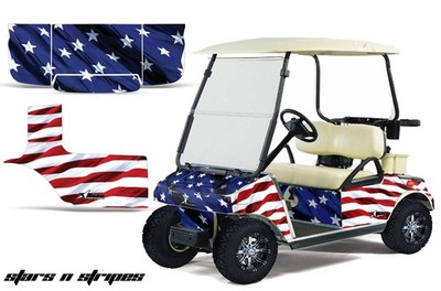 Graphics Kit Decal Sticker For Club Car Golf Cart 1983-2014 STARSSTRIPES