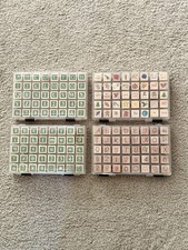 Rubber Stamps Lot of 160 -Mini Wood Block/Crafts Stamping Letters Numbers Themed
