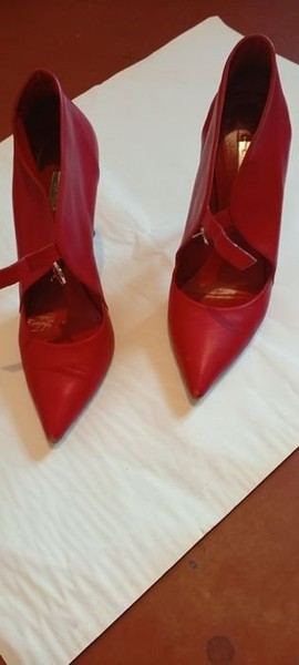 Women Casadei Heels Red Leather 39.5