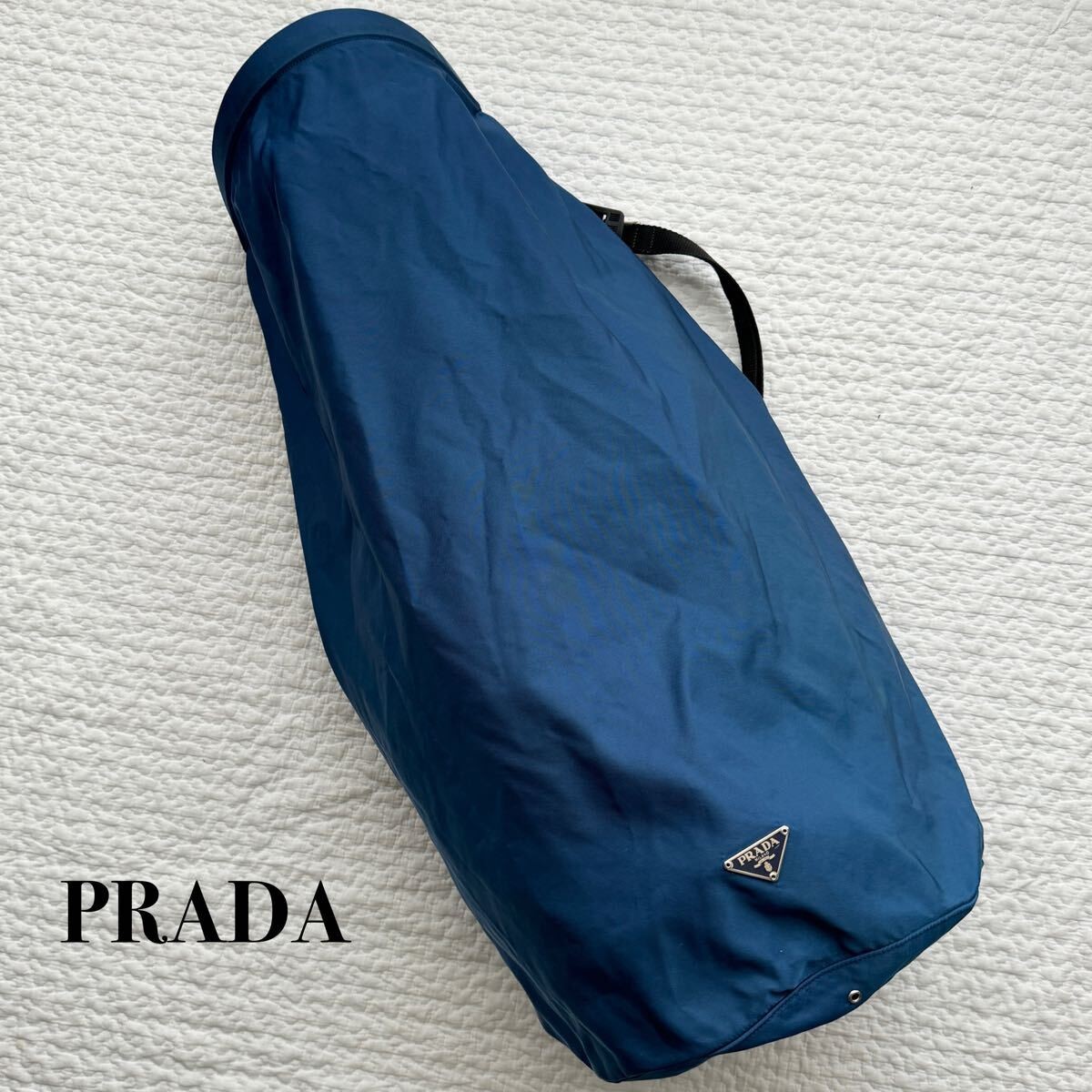 PRADA Triangle Logo Drawstring Bag Large Capacity… - image 1