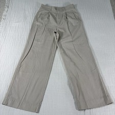 Everlane Way High Drape Pants Womens 4 Short Khaki Wide Leg Career Pleated Work