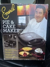 Emril Electric Cake and Pie Maker Nonstick Plate by T-Fal Bakes 4 Cakes Open Box