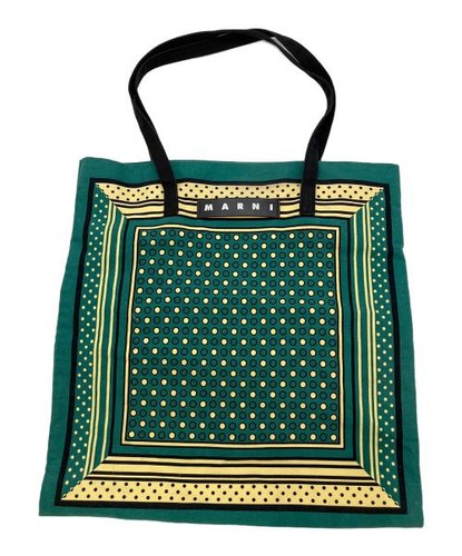 MARNI bandana tote bag green