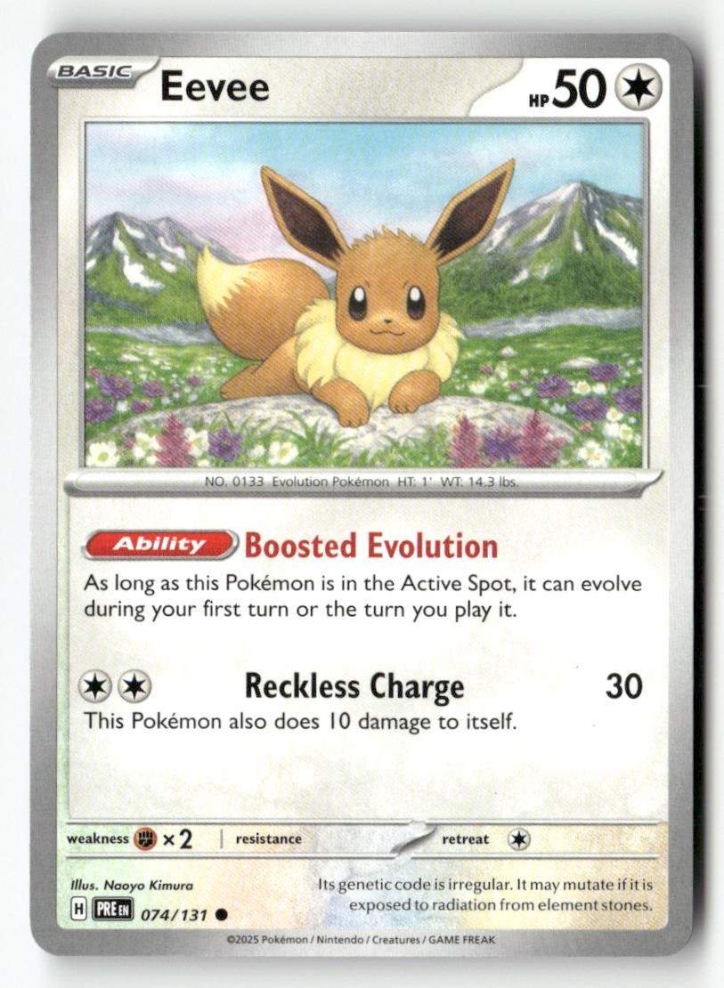 Eevee 074/131 Common Prismatic Evolutions Pokemon Near Mint