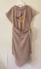 Vintage Disney Store Pocahontas Costume Child Size 8/10 Short Sleeved Wrap Dress