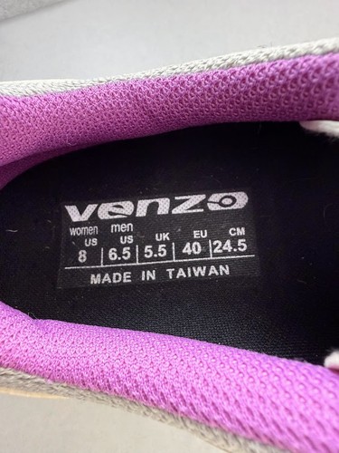 Venzo MX Road Bike Pro Cycling Shoes Women Sz 8 Purple Cleats  - Picture 16 of 18