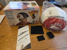 Vtg ULTRA Red Bicycle Cycling Helmet Lightweight BSI 1991 Size M/L w/ Box