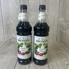 2x Monin Desert Pear Premium Flavored Syrups - 1 Liter Bottles for Coffee, Soda