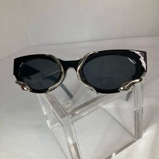 Sunglasses, Unique Design, Gloss Black Lenses Accentuate Silver Snake Mod Y2K